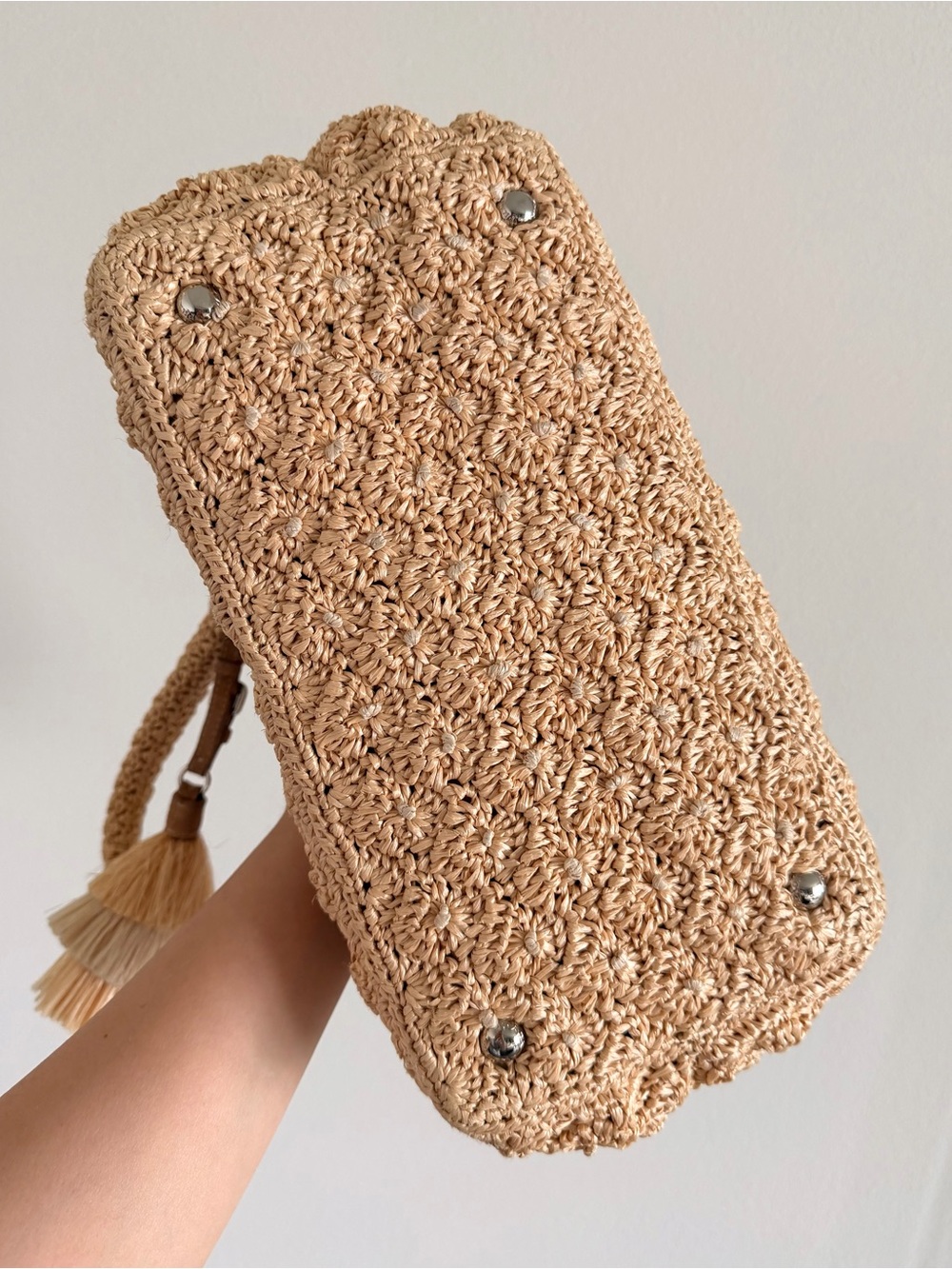 Prada Canapa Raffia Tote Bag with Bag Charm - Picture 6 of 16